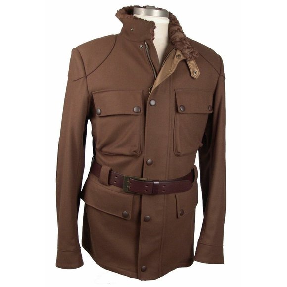 $4000 Belstaff Black Label Catwalk Wool Astrakhan Kanzler Jacket Size L - Picture 2 of 12